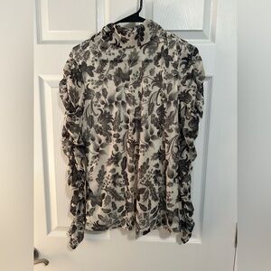 EUC Susan Graver Floral Women's Top